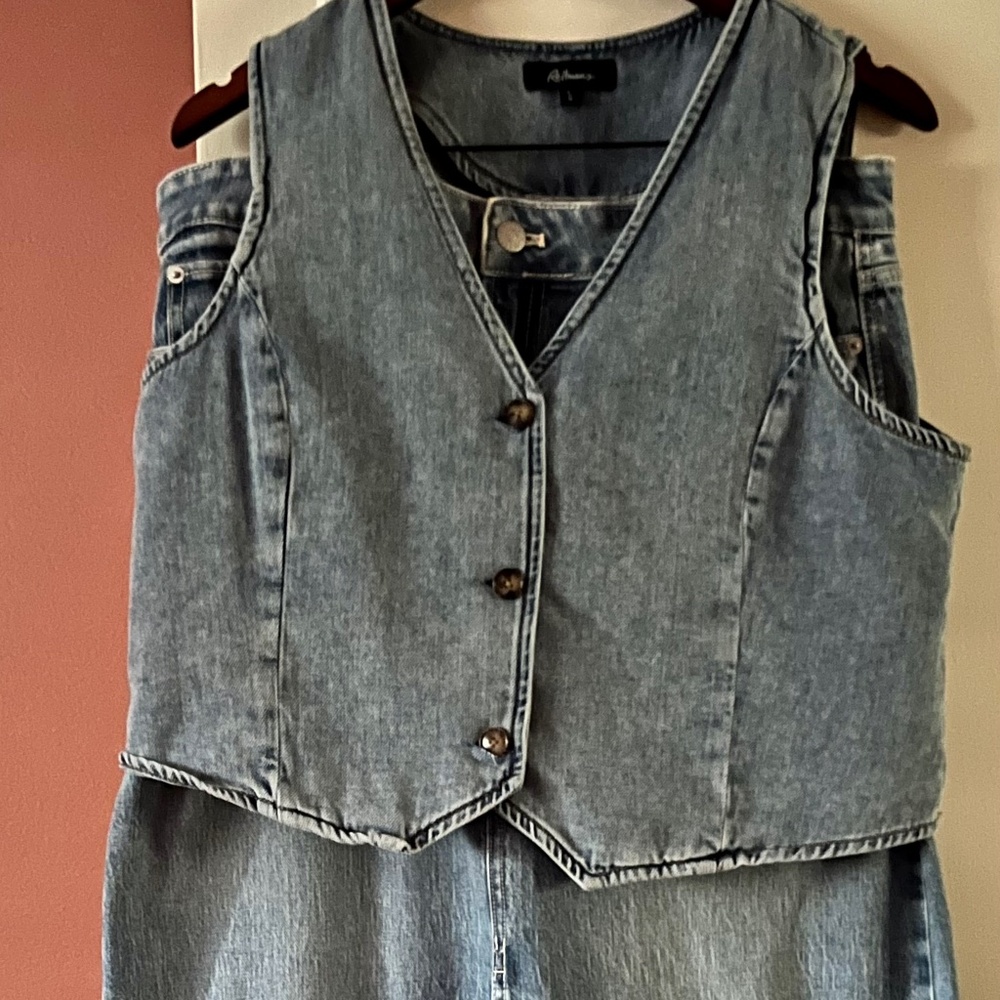 Two Piece Denim Vest & Skirt